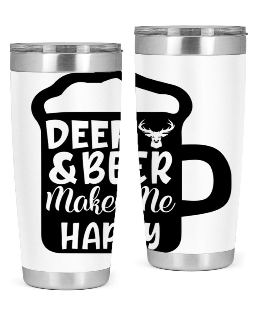 deer and beer makes me happy 17#- hunting- Tumbler