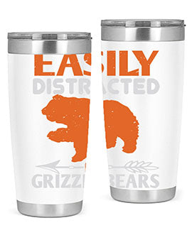 easily distracted by grizzly bears 10#- Bears- Tumbler