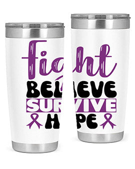 fight believe survive hope 141#- alzheimers- Tumbler