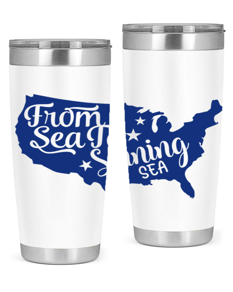 from sea to shining sea Style 52#- Fourt Of July- Tumbler