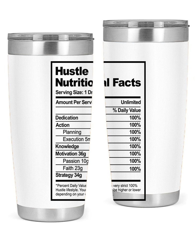 hustle nutritional facts 121#- black words phrases- Cotton Tank