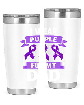 i wear purple for dad 169#- alzheimers- Tumbler