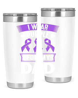 i wear purple for dad 170#- alzheimers- Tumbler