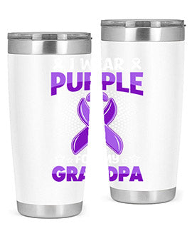 i wear purple for grandpa 172#- alzheimers- Tumbler