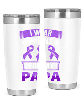 i wear purple for papa 174#- alzheimers- Tumbler