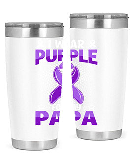 i wear purple for papa 175#- alzheimers- Tumbler