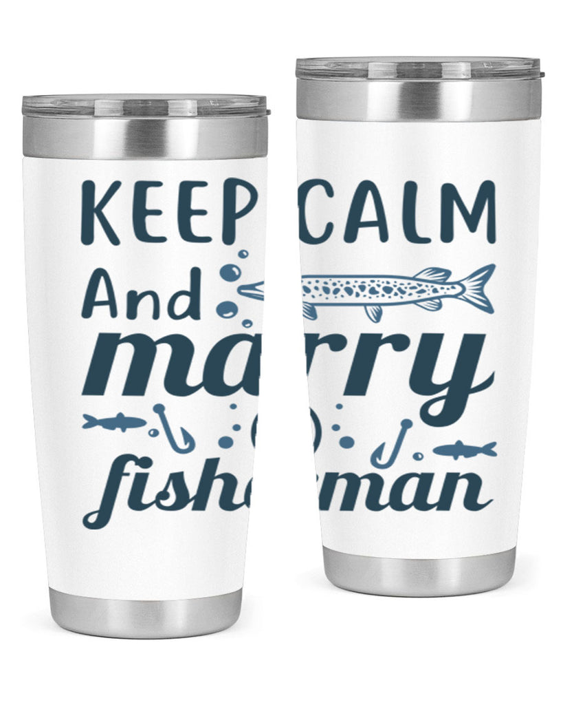 keep calm and merry 66#- fishing- Tumbler