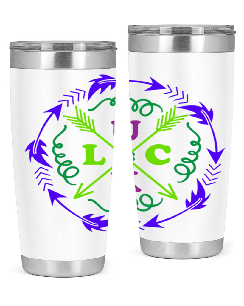 luck 17#- mardi gras- Tumbler