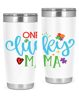 one lucky mama Style 33#- autism- Tumbler