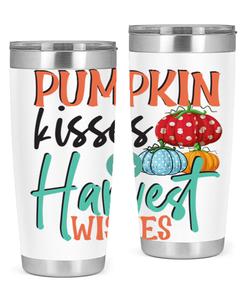 pumpkin kisses harvest wishes 526#- fall- Tumbler