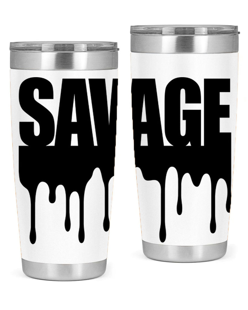 savage drip 41#- black words phrases- Cotton Tank