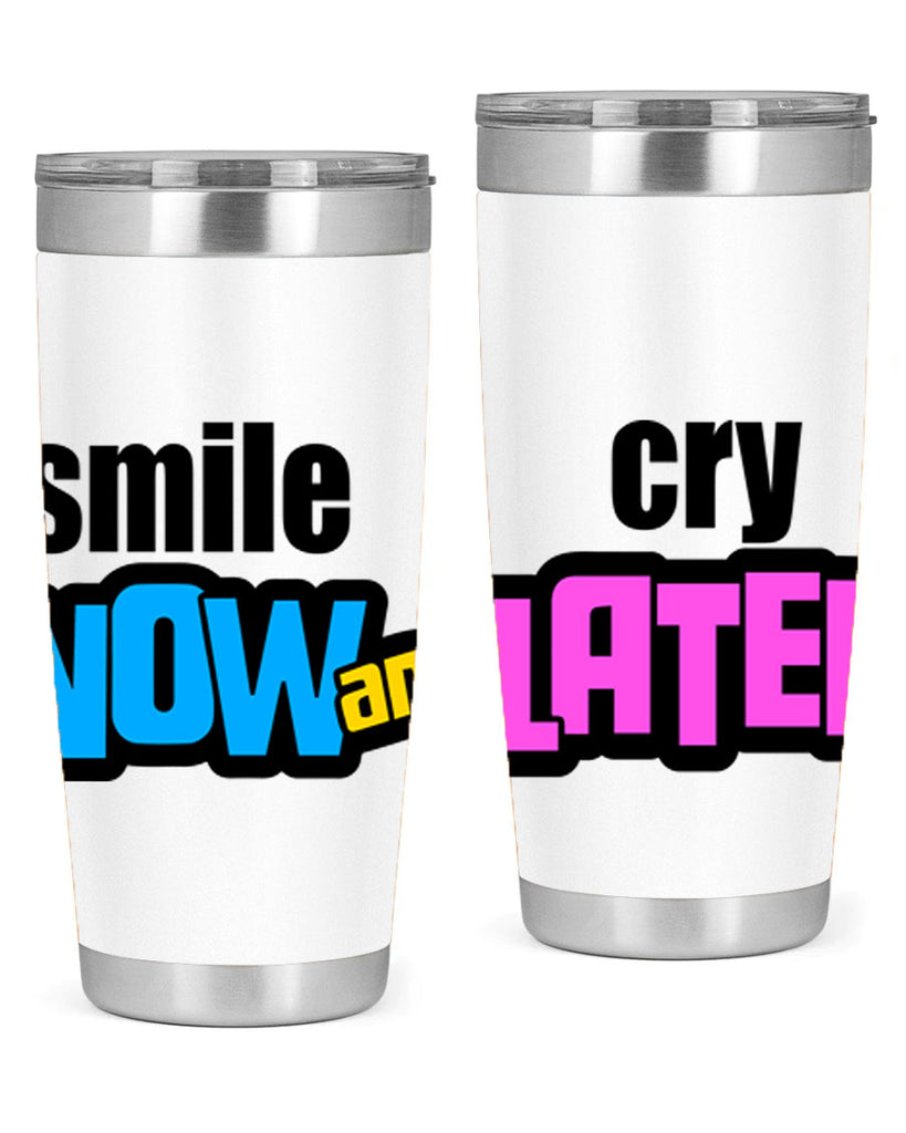 smile now and cry later 31#- black words phrases- Cotton Tank