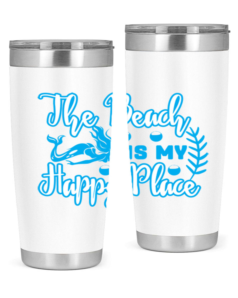 the beach is my happy place 627#- mermaid- Tumbler