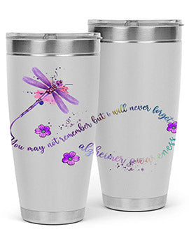 Alzheimer Awareness Dragonfly Remember 1#- alzheimers- Tumbler