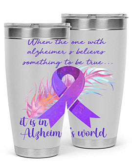 AlzheimerS Awareness Purple Ribbon 17#- alzheimers- Tumbler