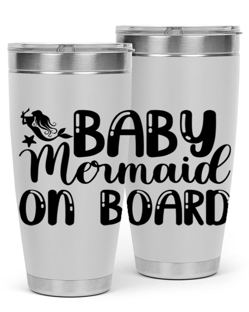 Baby Mermaid on Board 35#- mermaid- Tumbler