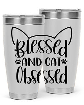 Blessed And Cat Obsessed Style 79#- cat- Tumbler