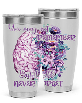 Brain Floral AlzheimerS Awareness 128#- alzheimers- Tumbler