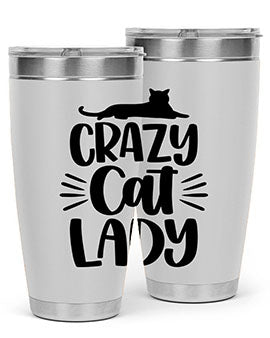 Crazy Cat Lady Style 92#- cat- Tumbler
