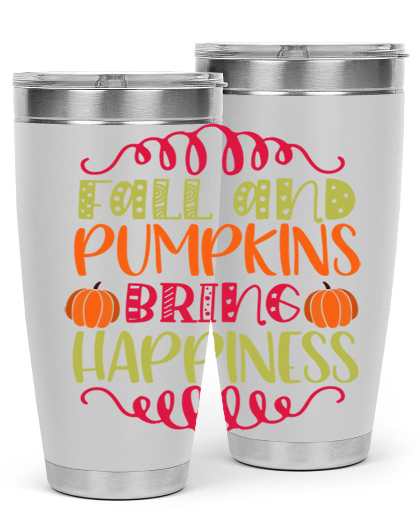 Fall and Pumpkins bring Happiness 86#- fall- Tumbler