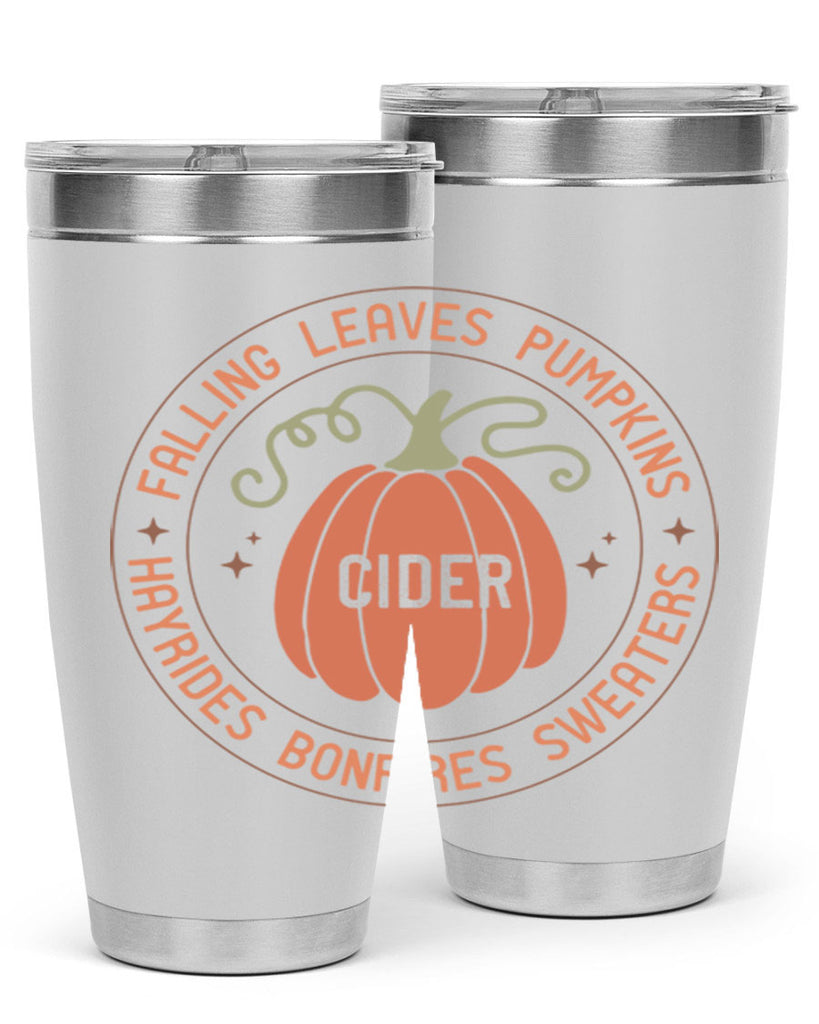 Falling Leaves Pumpkins Cider Hayrides Bonfires Sweaters 168#- fall- Tumbler