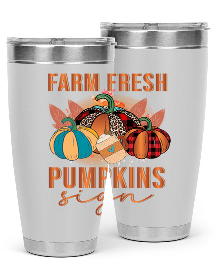 Farm Fresh Pumpkins Sign 175#- fall- Tumbler