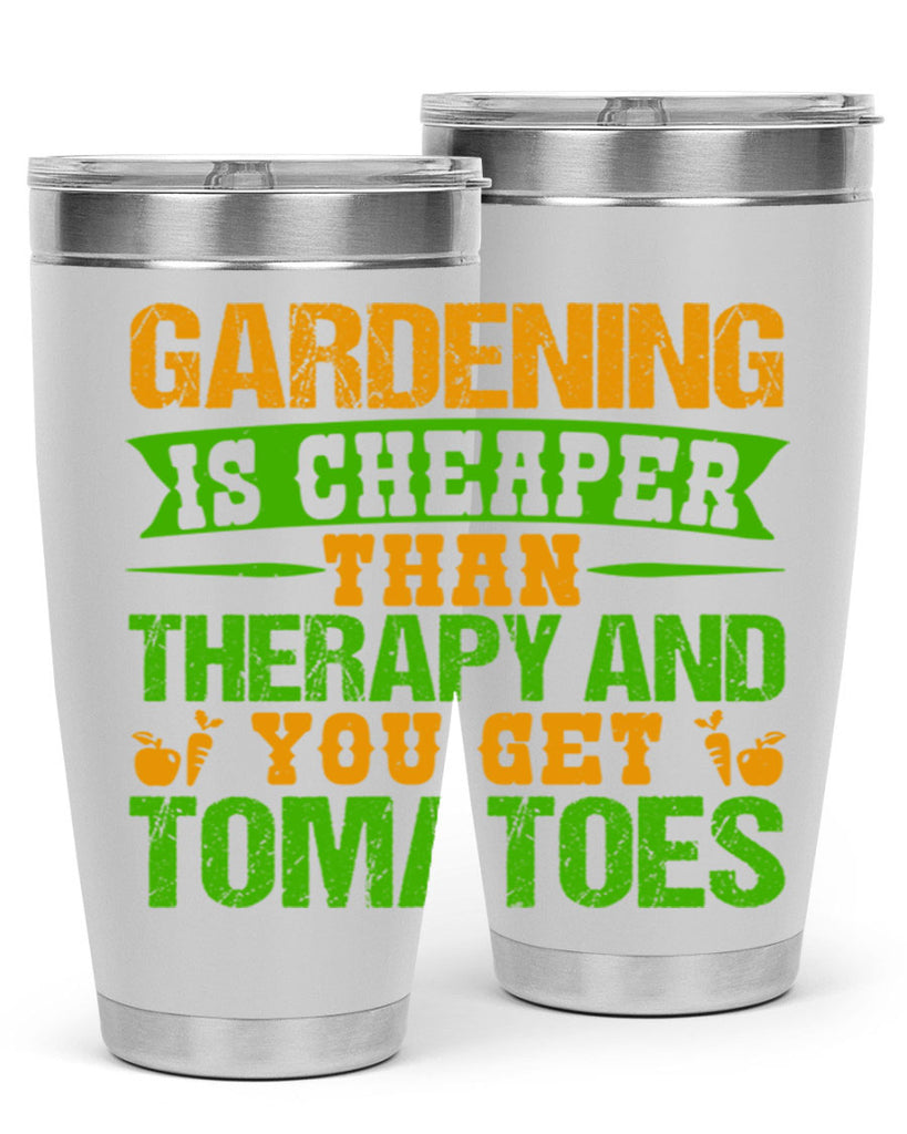 Gardening is cheaper than therapy 63#- farming and gardening- Tumbler