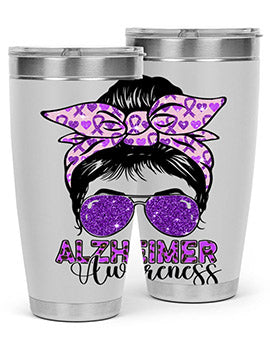 Girl Warrior Alzheimer Awareness 153#- alzheimers- Tumbler