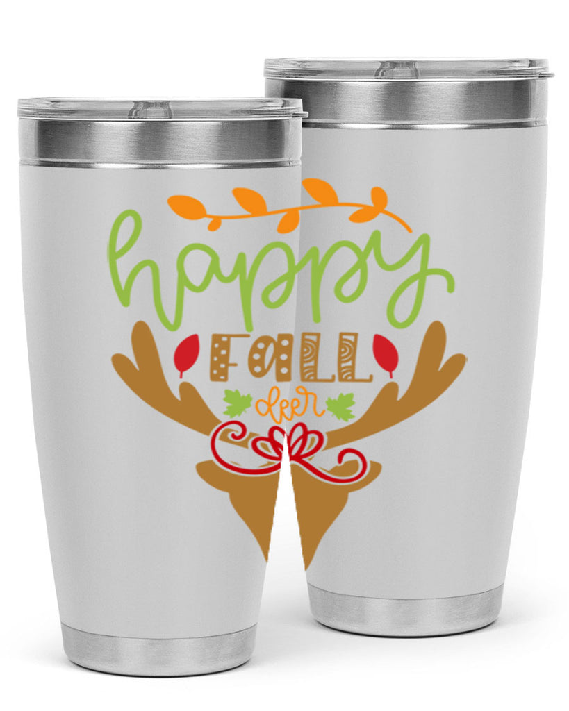 Happy Fall deer 219#- fall- Tumbler