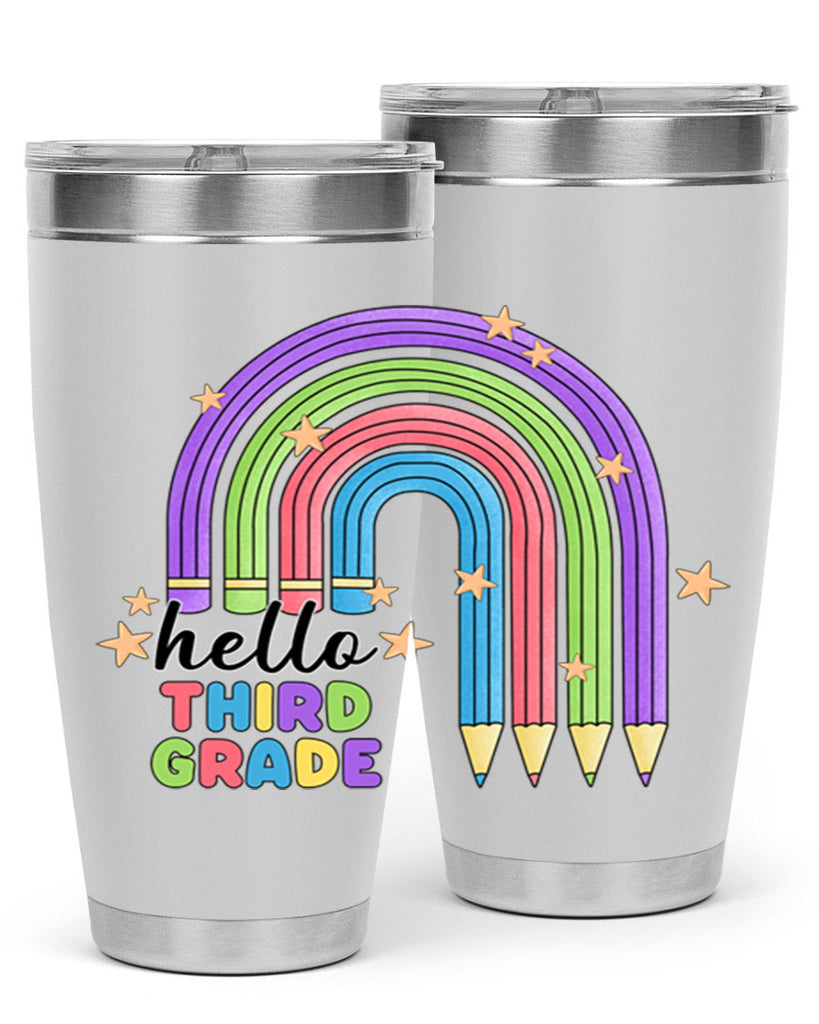 Hello 3rd Grade Pencil Rainbow 11#- 3rd grade- Tumbler