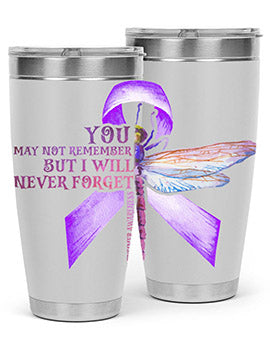 I Will Never Forge Alzheimer Awareness 179#- alzheimers- Tumbler