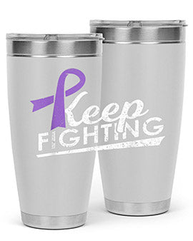 Keep Fighting Alzheimers Epilepsy Warrior Awareness Ribbon 189#- alzheimers- Tumbler