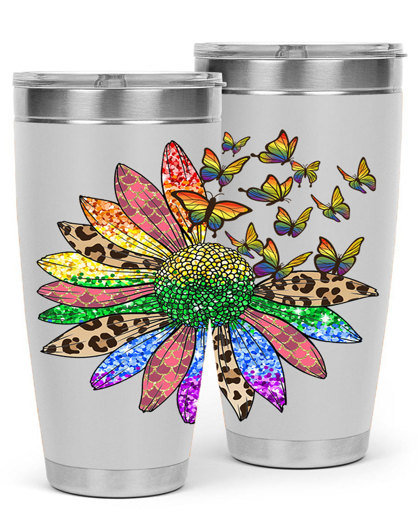 Lgbt Butterfly Sunflower  Png 52#- lgbt- Tumbler