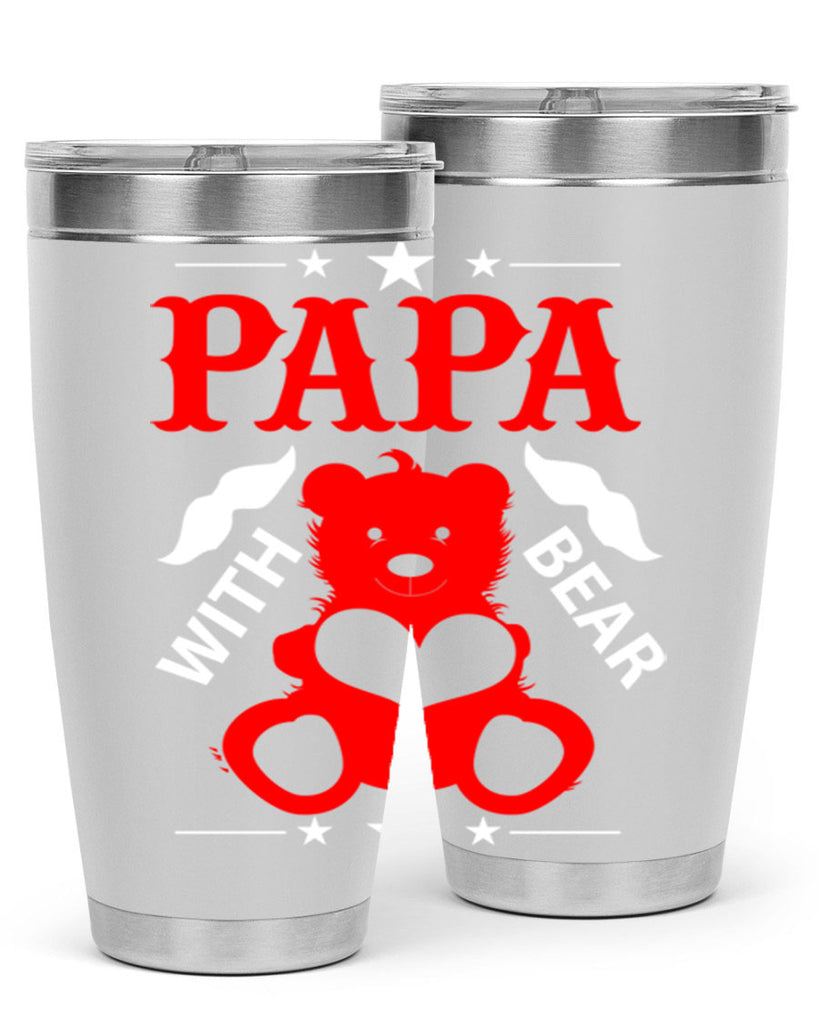 PAPA WITH BEAR 112#- grandpa - papa- Tumbler