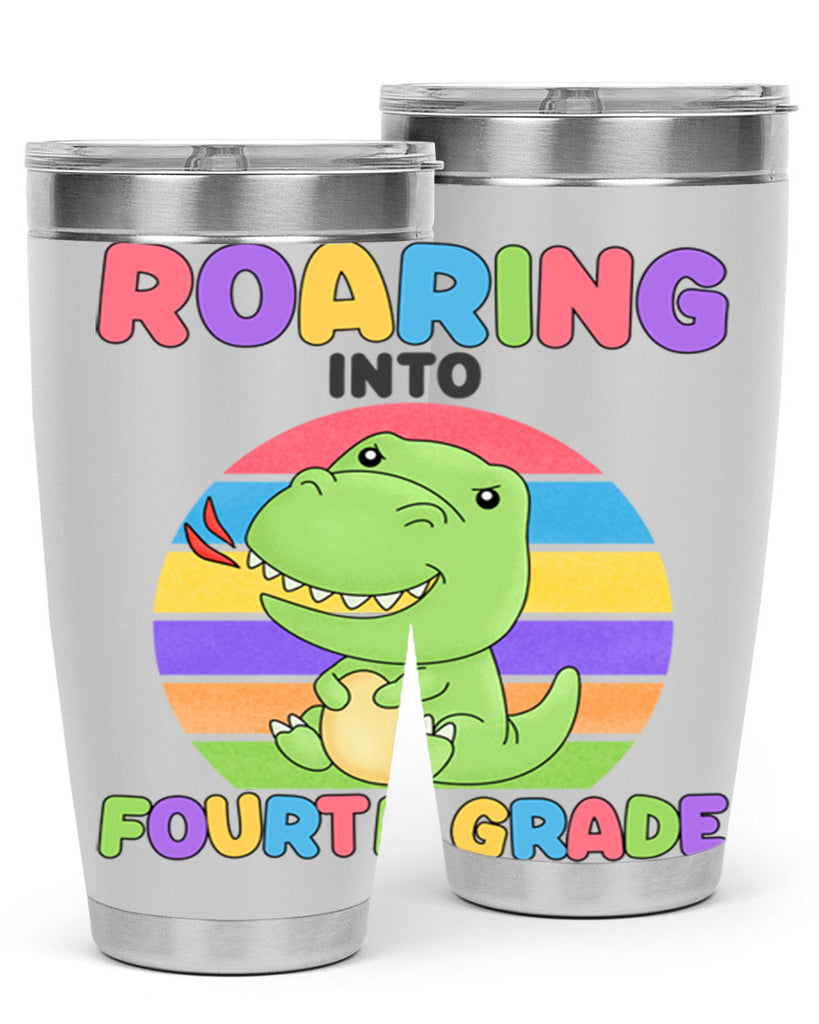 Roaring to 4th Grade Trex 24#- 4th  grade- Tumbler