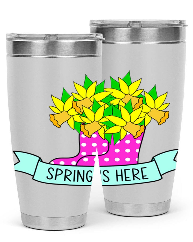 Spring is here daffodil rainboots442#- spring- Tumbler