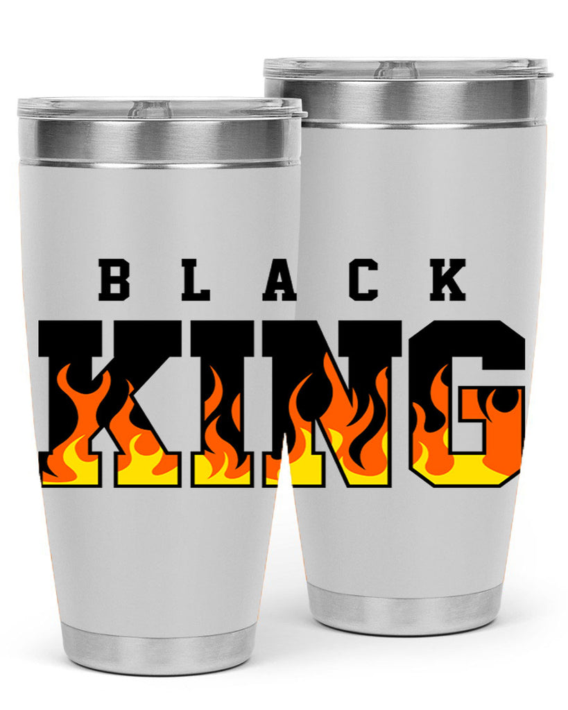 black king flames 232#- black words phrases- Cotton Tank