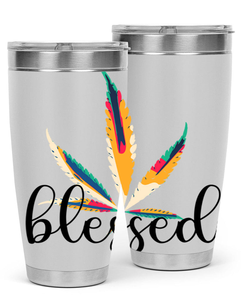 blessed colorful 19#- marijuana- Tumbler