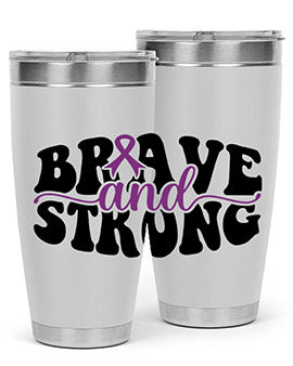 brave and strong 129#- alzheimers- Tumbler