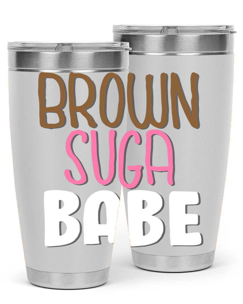 brown suga babe 190#- black words phrases- Cotton Tank