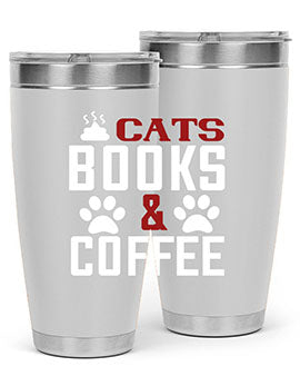 cats books and coffee Style 38#- cat- Tumbler