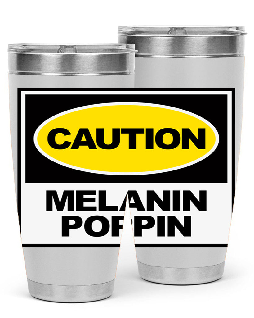 caution melanin poppin 188#- black words phrases- Cotton Tank