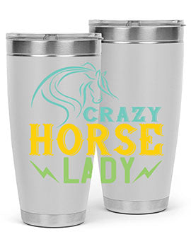 crazy horse lady Style 10#- horse- Tumbler