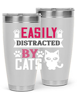 easily distracted by cats Style 47#- cat- Tumbler