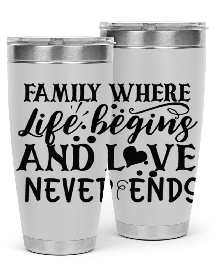 family where life begins and love never ends 33#- family- Tumbler