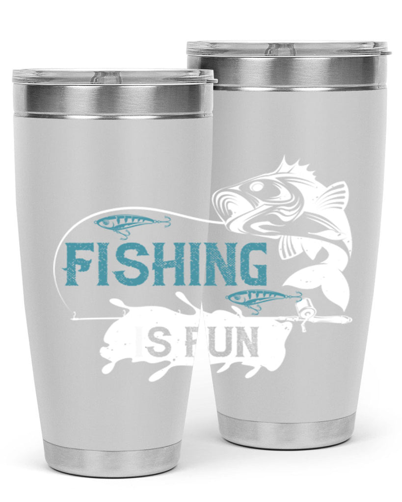 fishing is fun 274#- fishing- Tumbler