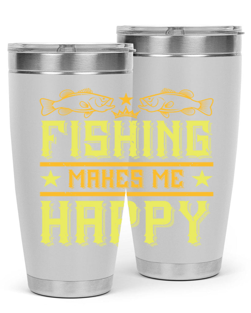 fishing makes me happy 266#- fishing- Tumbler