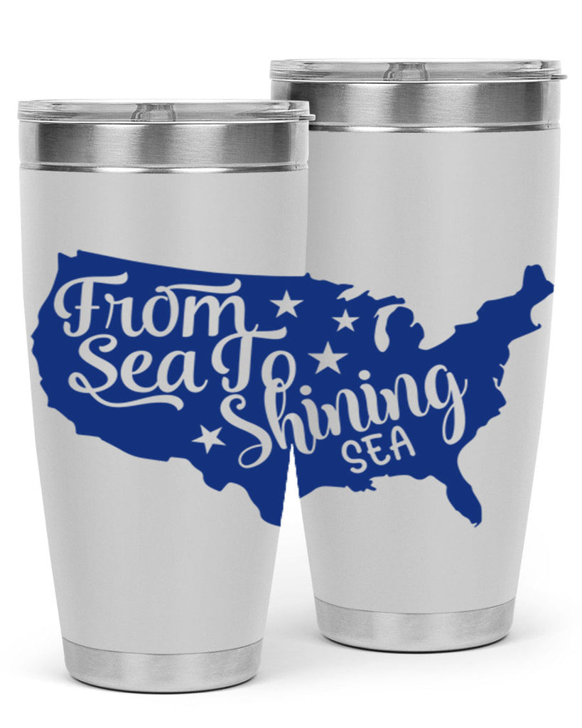 from sea to shining sea Style 52#- Fourt Of July- Tumbler