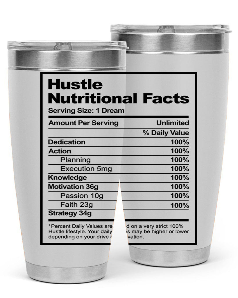 hustle nutritional facts 121#- black words phrases- Cotton Tank