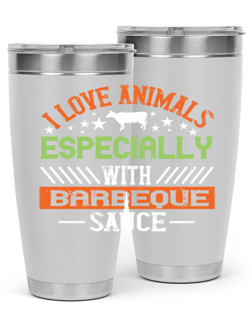 i love animals especially with barbeque sauce 130#- vegan- Tumbler